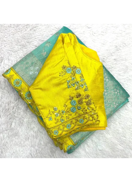 Tew Fancy Embroidery Lace With Sequence Work Saree